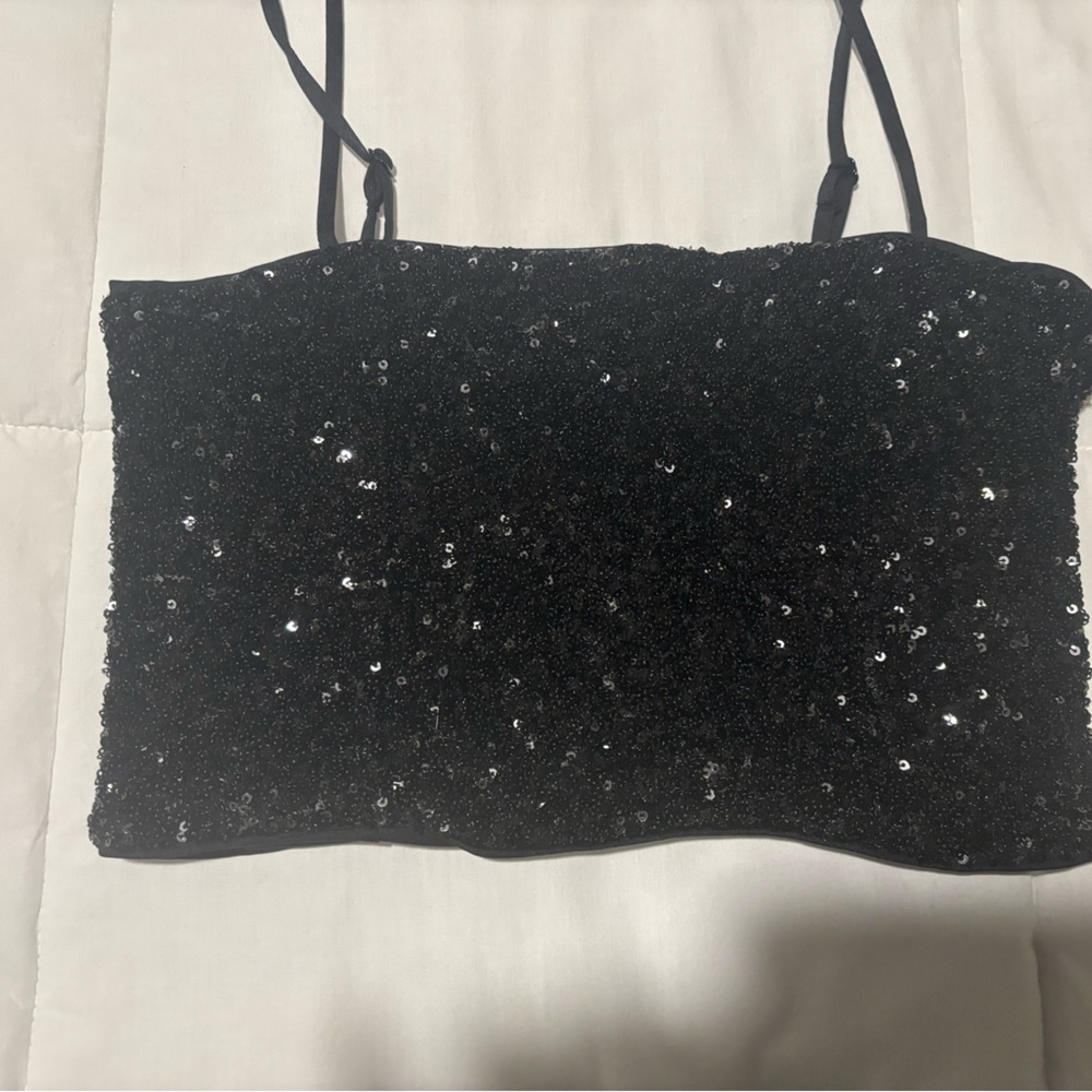 Black Sequin Shoulder Bag